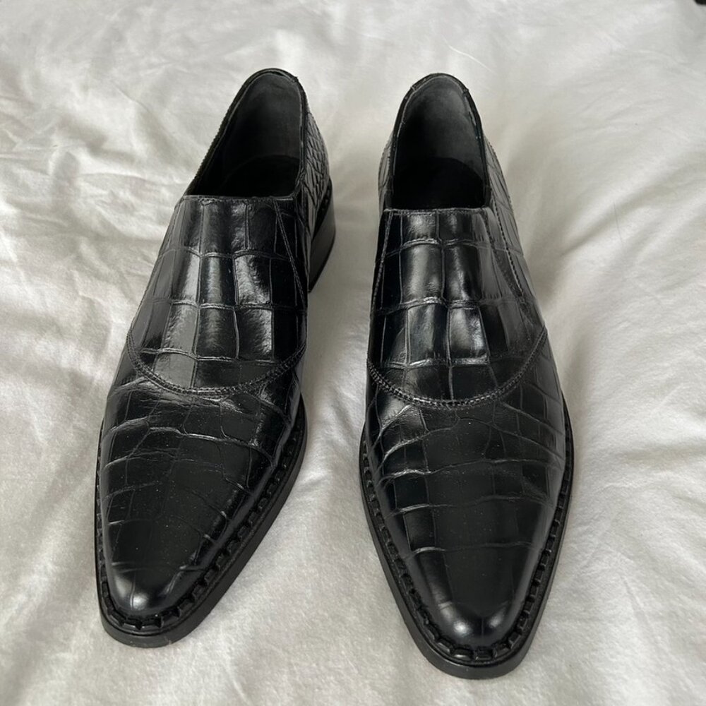 Vince Leather Croc Loafers 7.5 - Picture 7 of 8